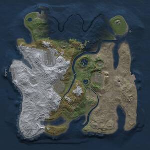 Thumbnail Rust Map: Procedural Map, Size: 3000, Seed: 7180936, 11 Monuments