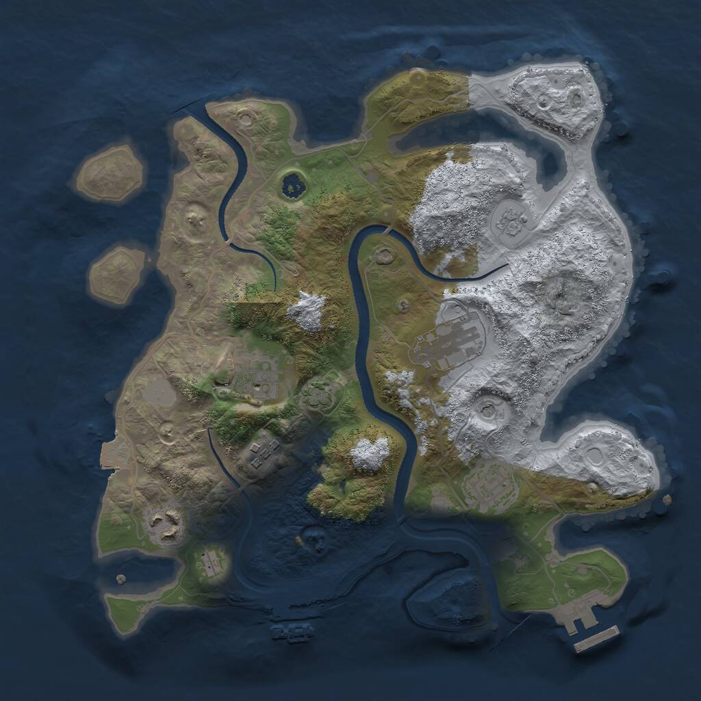 Rust Map: Procedural Map, Size: 3000, Seed: 914638, 11 Monuments