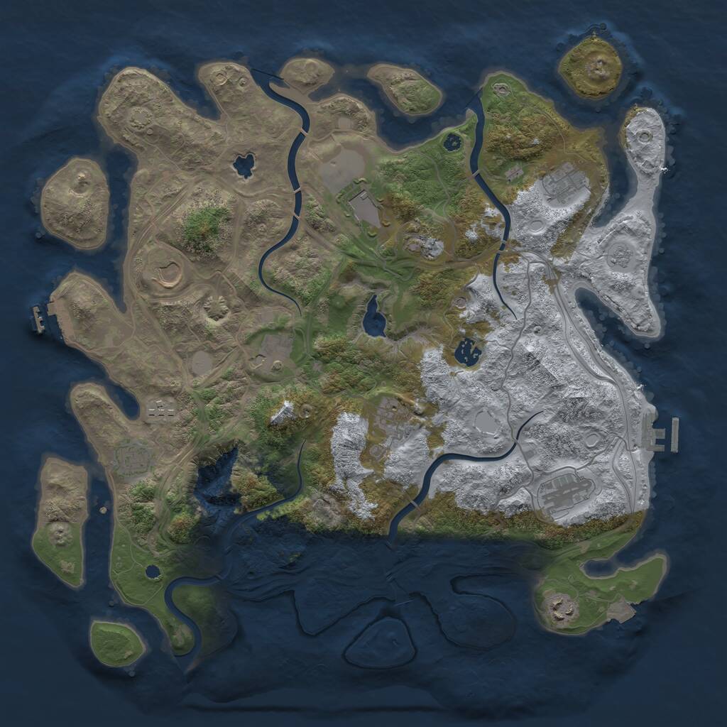 Rust Map: Procedural Map, Size: 4250, Seed: 489763281, 17 Monuments