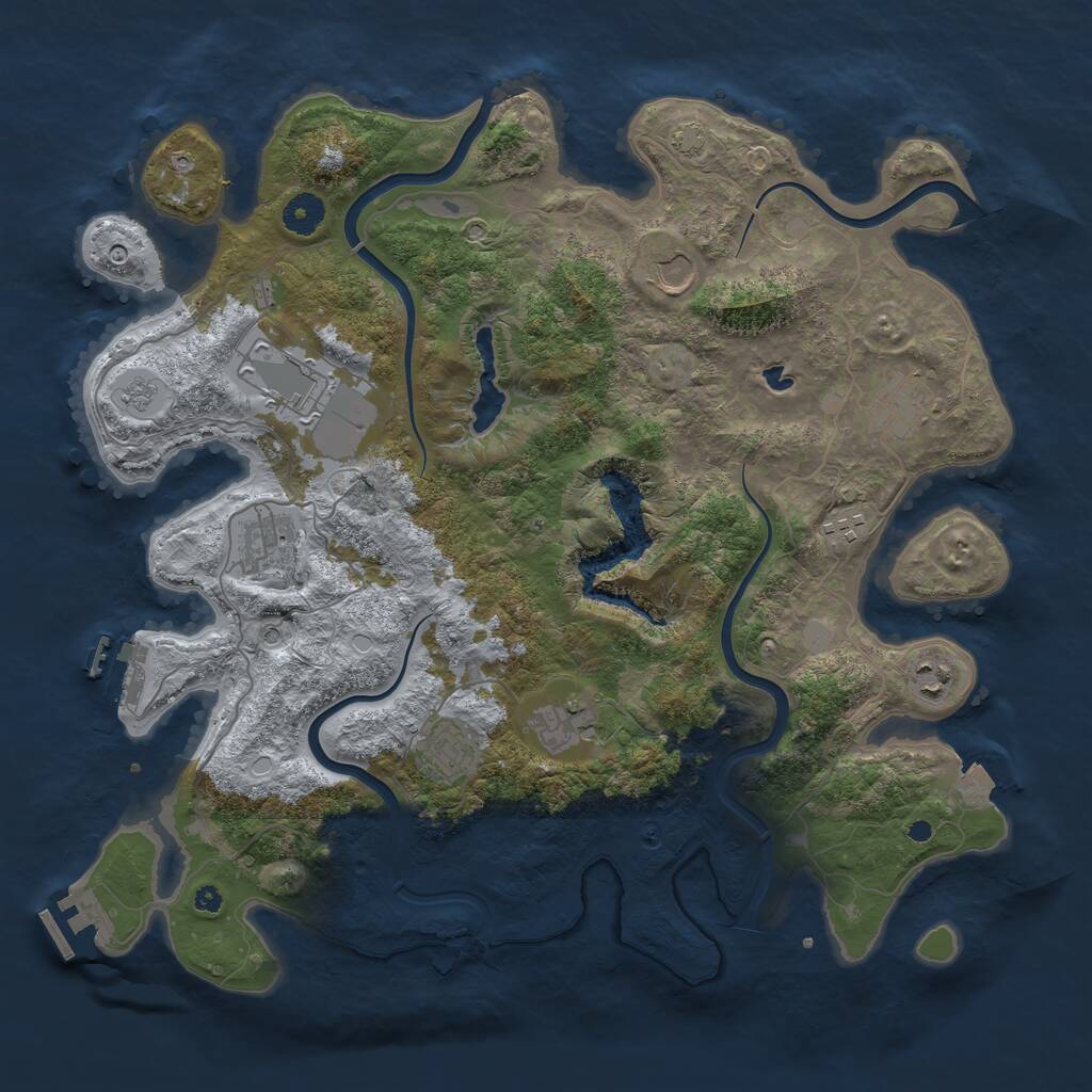 Rust Map: Procedural Map, Size: 4000, Seed: 6967, 14 Monuments