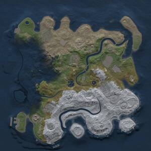 Thumbnail Rust Map: Procedural Map, Size: 3500, Seed: 1195449662, 14 Monuments