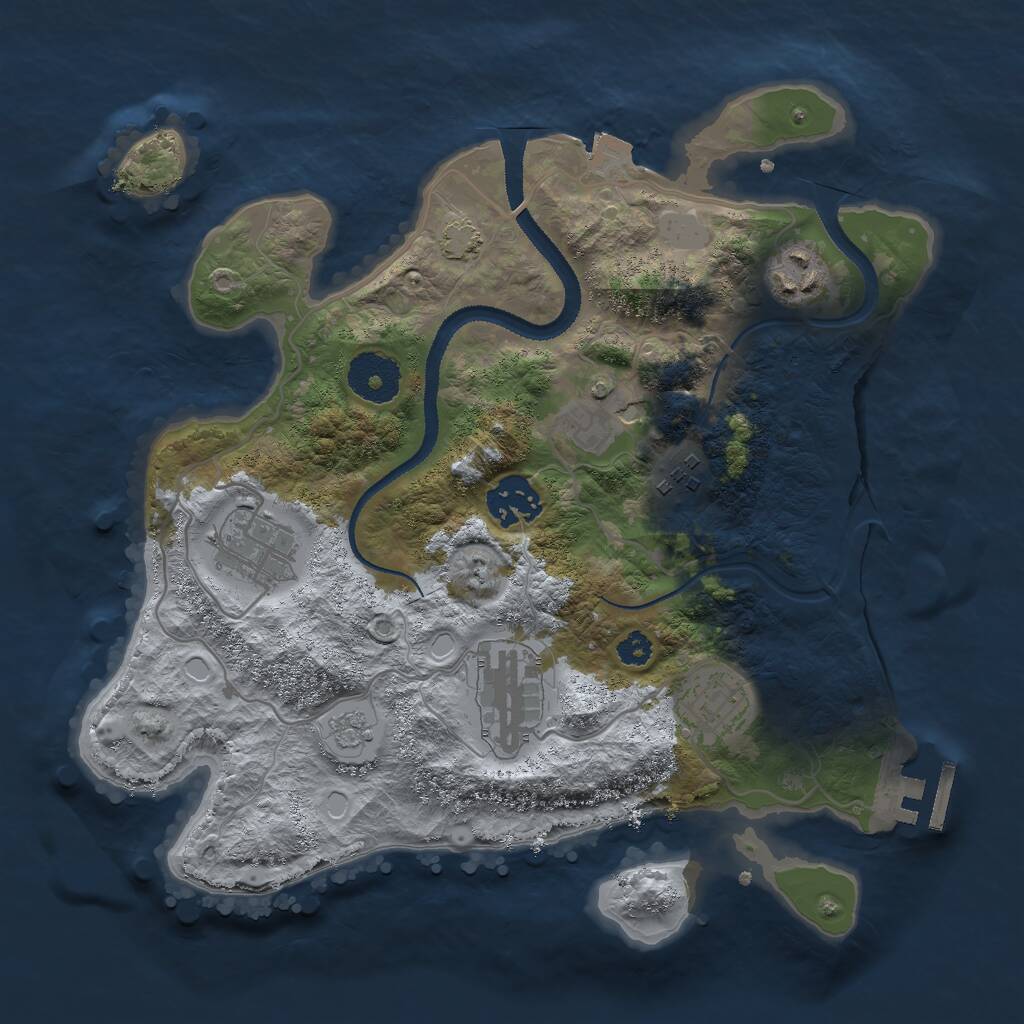 Rust Map: Procedural Map, Size: 3000, Seed: 474086512, 11 Monuments