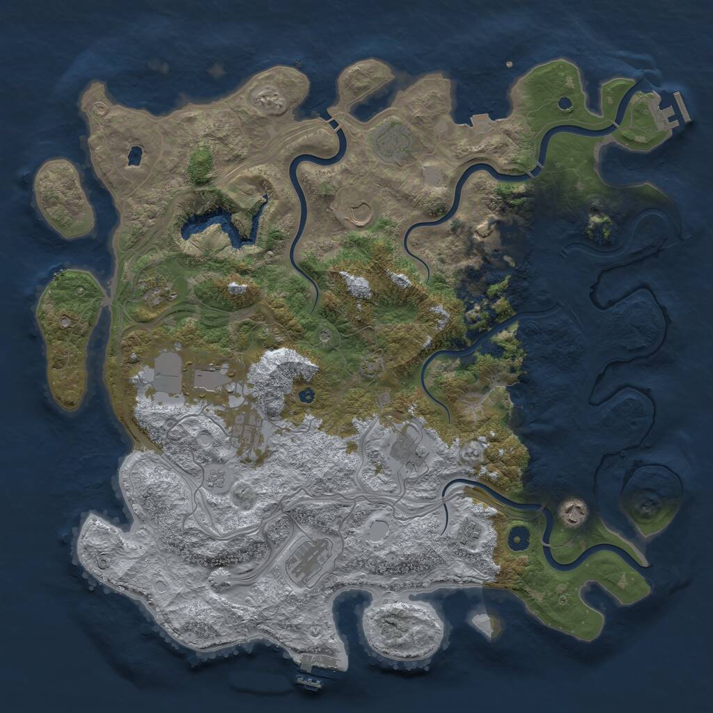 Rust Map: Procedural Map, Size: 4498, Seed: 6738, 16 Monuments