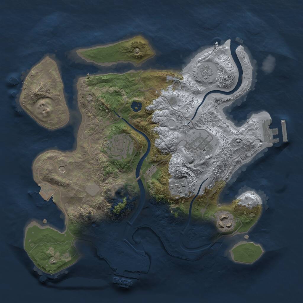 Rust Map: Procedural Map, Size: 2800, Seed: 2029481795, 9 Monuments