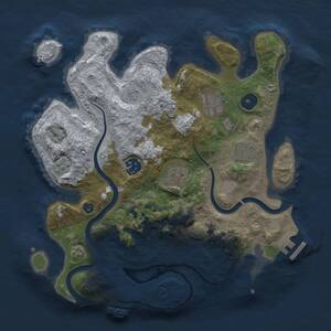 Thumbnail Rust Map: Procedural Map, Size: 3100, Seed: 1254162218, 11 Monuments