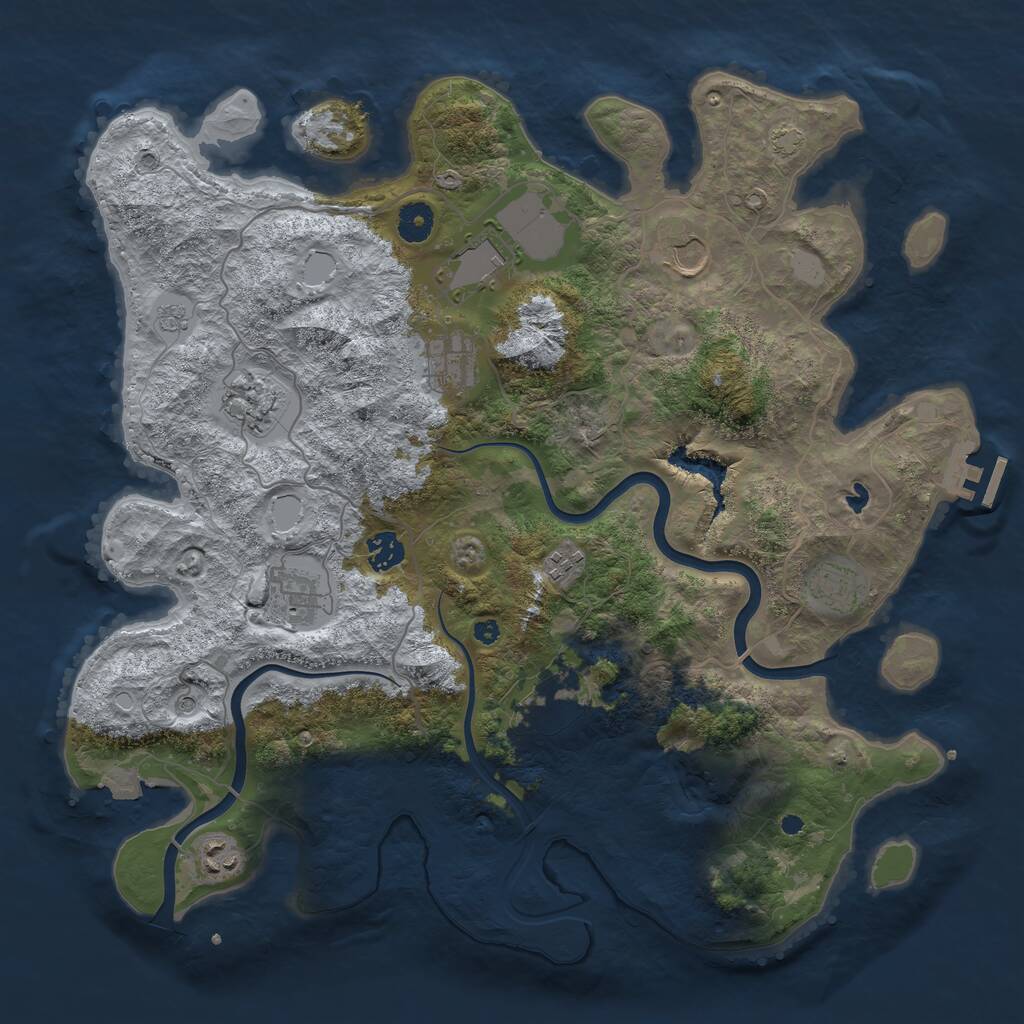 Rust Map: Procedural Map, Size: 4000, Seed: 78421, 15 Monuments