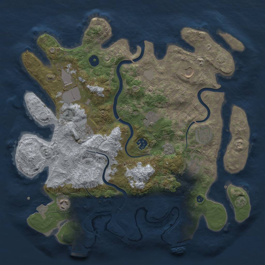 Rust Map: Procedural Map, Size: 3750, Seed: 1777723231, 15 Monuments