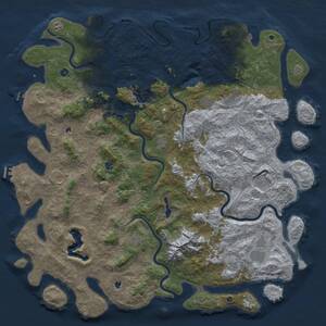Thumbnail Rust Map: Procedural Map, Size: 6000, Seed: 127272, 17 Monuments
