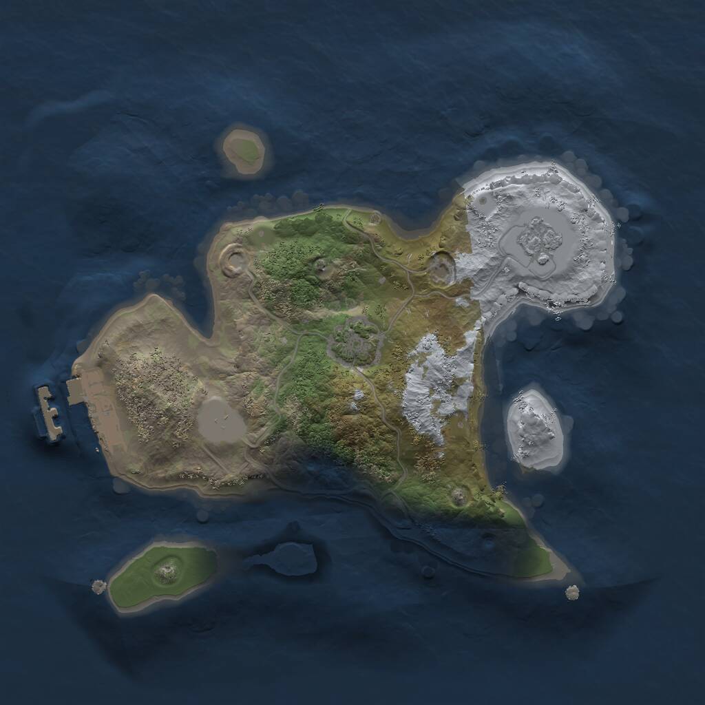Rust Map: Procedural Map, Size: 2000, Seed: 680821476, 4 Monuments