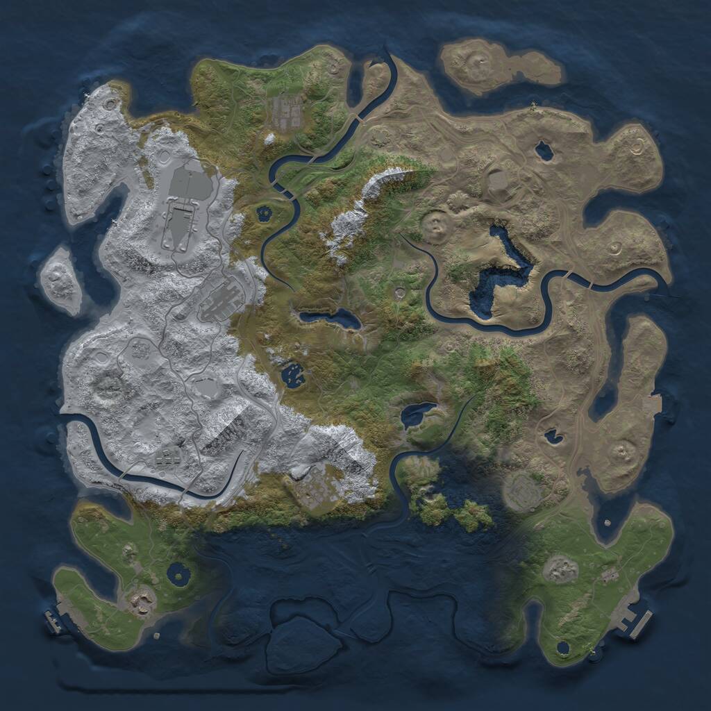 Rust Map: Procedural Map, Size: 4500, Seed: 357562006, 14 Monuments