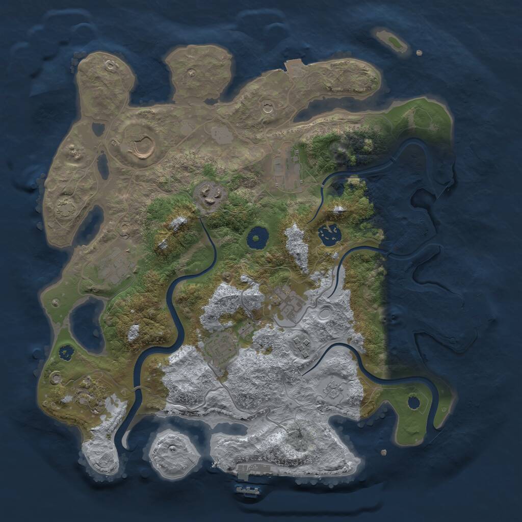 Rust Map: Procedural Map, Size: 3500, Seed: 856875679, 15 Monuments