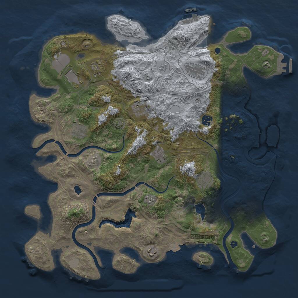 Rust Map: Procedural Map, Size: 4250, Seed: 794390791, 16 Monuments