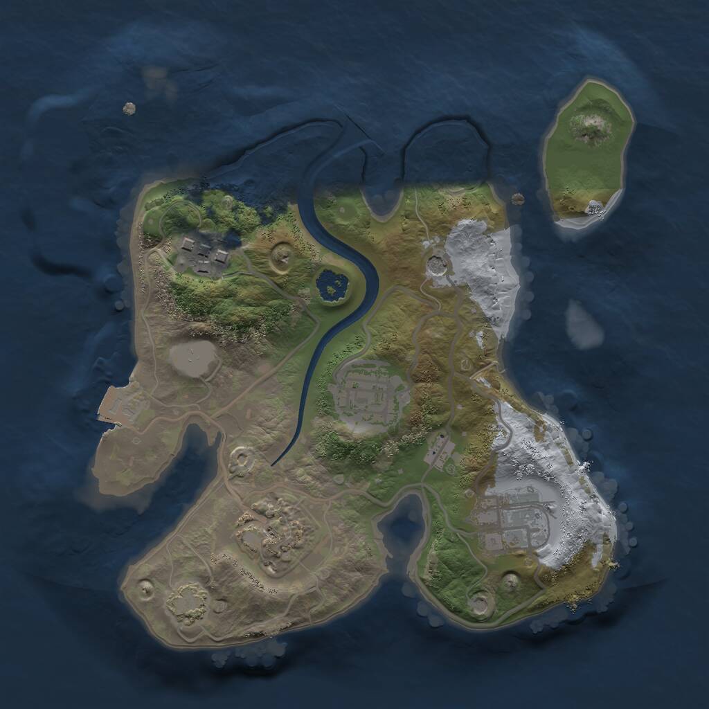 Rust Map: Procedural Map, Size: 2250, Seed: 100000, 7 Monuments