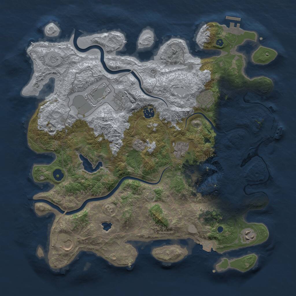 Rust Map: Procedural Map, Size: 4000, Seed: 167468234, 14 Monuments
