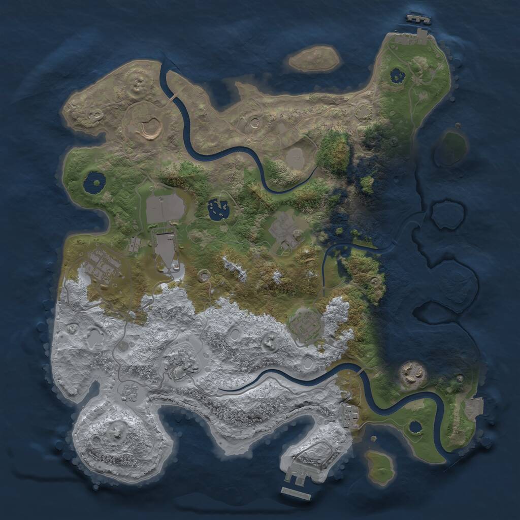 Rust Map: Procedural Map, Size: 3500, Seed: 573776172, 15 Monuments