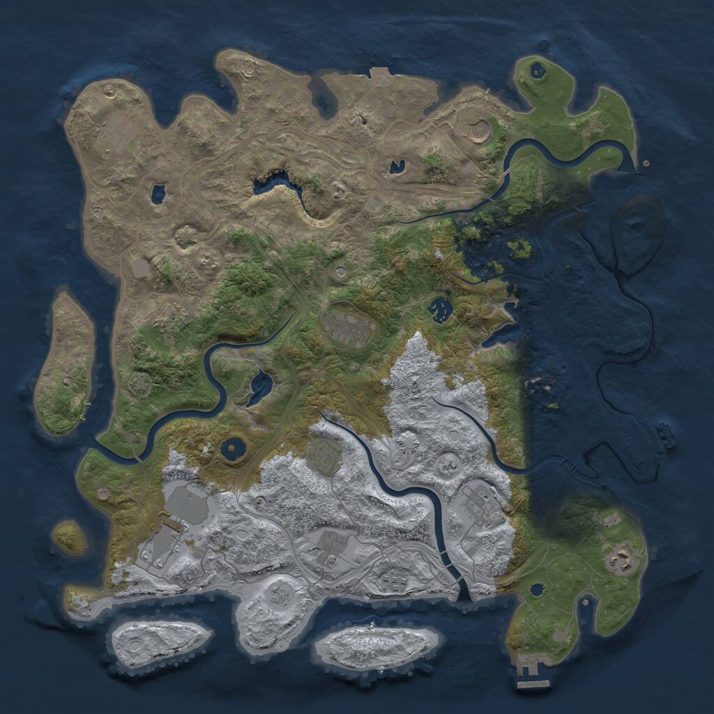 Rust Map: Procedural Map, Size: 4500, Seed: 12931, 17 Monuments