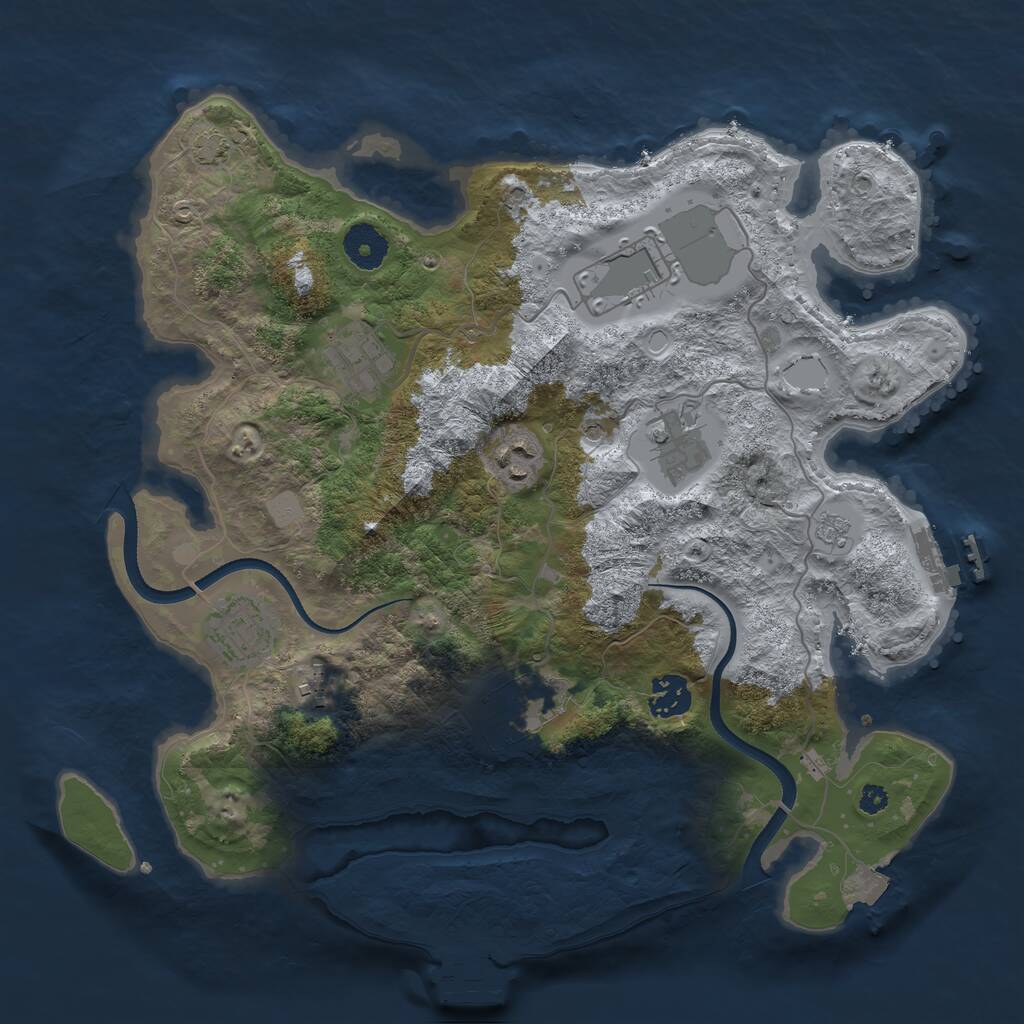 Rust Map: Procedural Map, Size: 3500, Seed: 20260503, 14 Monuments