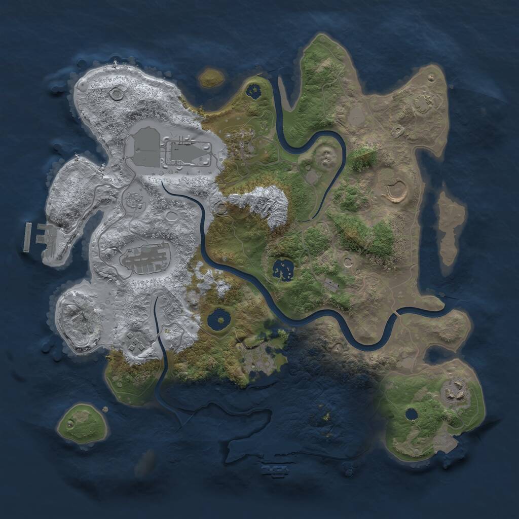 Rust Map: Procedural Map, Size: 3500, Seed: 131704264, 14 Monuments