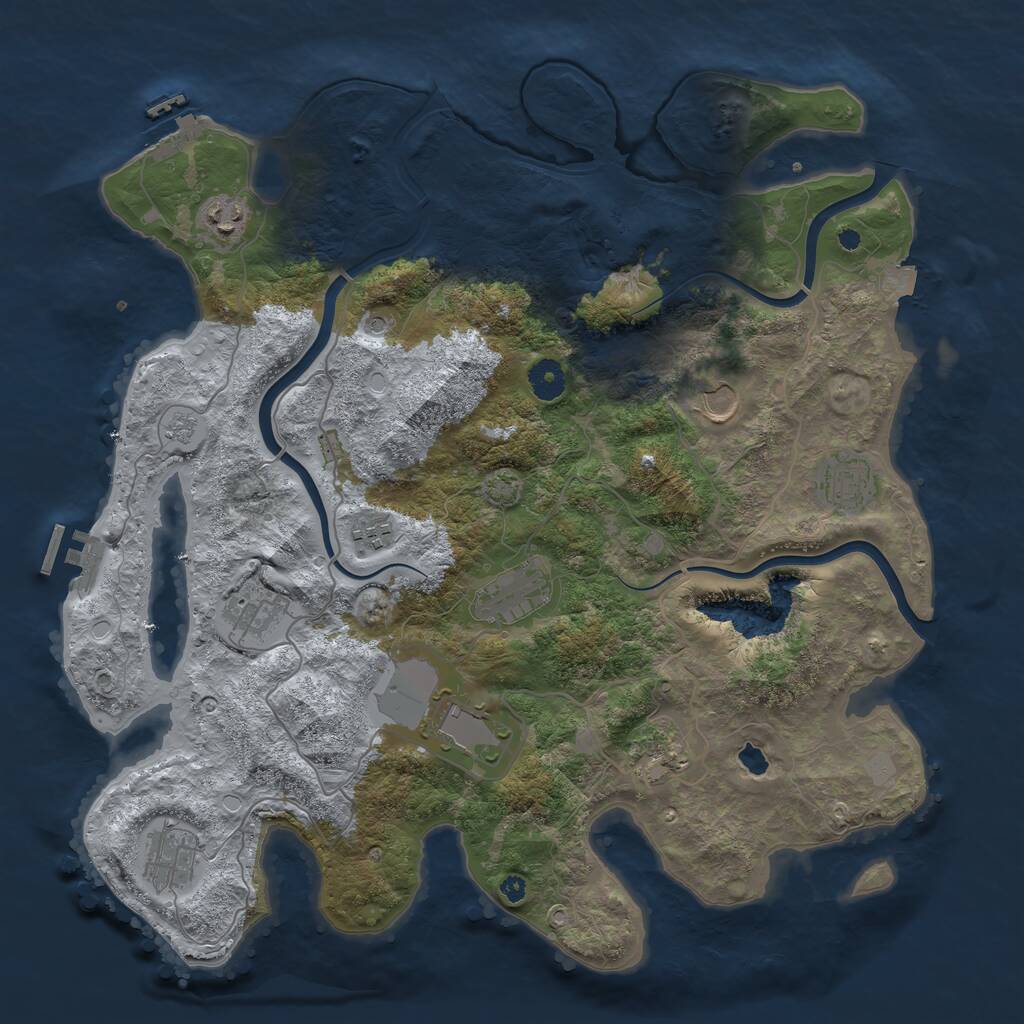 Rust Map: Procedural Map, Size: 4000, Seed: 65293337, 15 Monuments