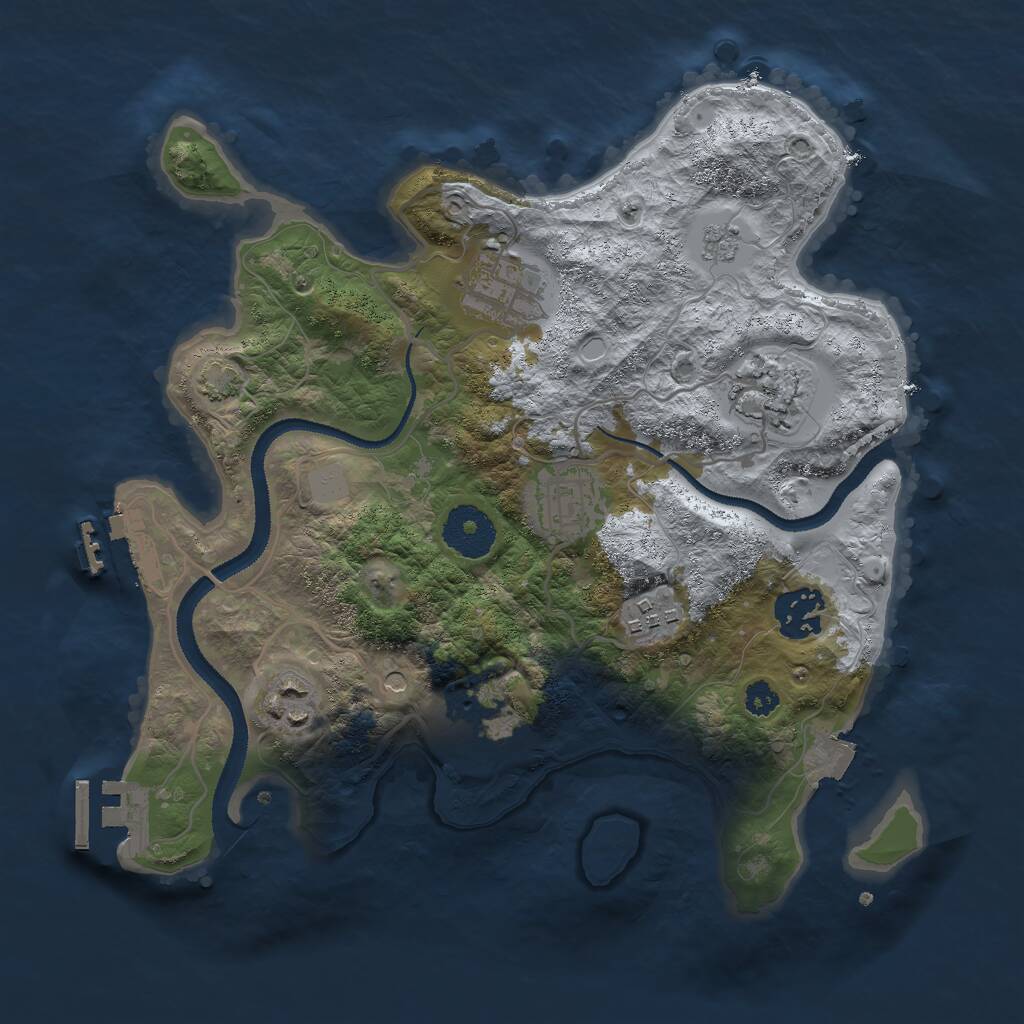 Rust Map: Procedural Map, Size: 3000, Seed: 13055, 13 Monuments