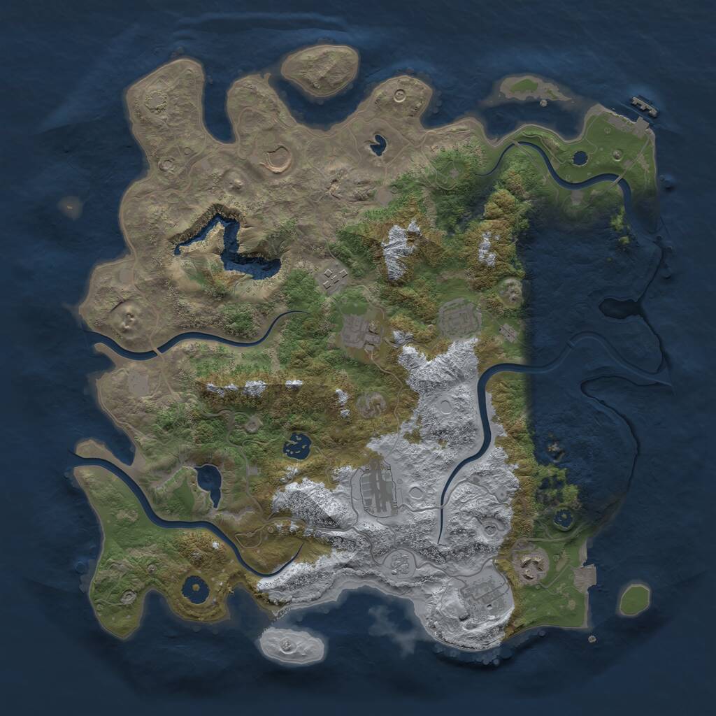 Rust Map: Procedural Map, Size: 4000, Seed: 1766217493, 13 Monuments