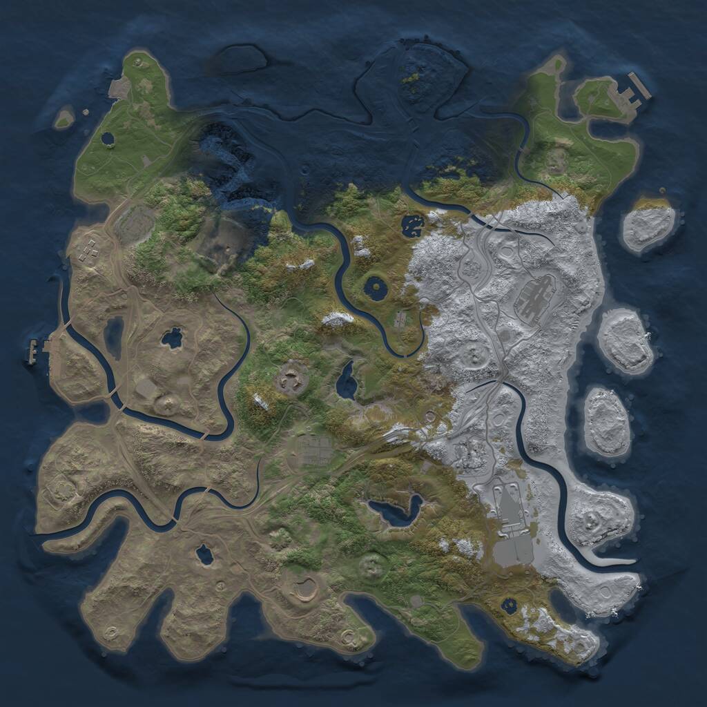 Rust Map: Procedural Map, Size: 4500, Seed: 1647014806, 16 Monuments