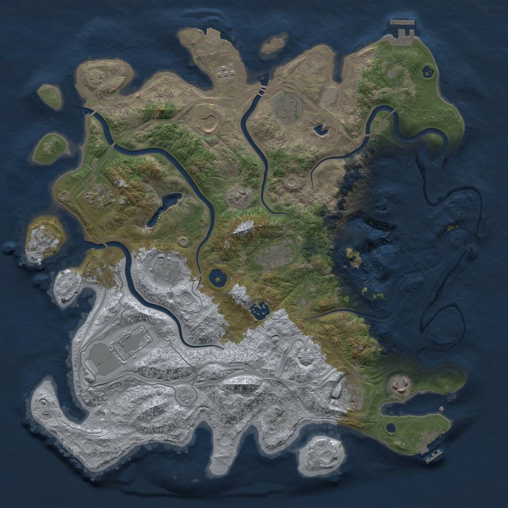 Rust Map: Procedural Map, Size: 4250, Seed: 14625, 16 Monuments