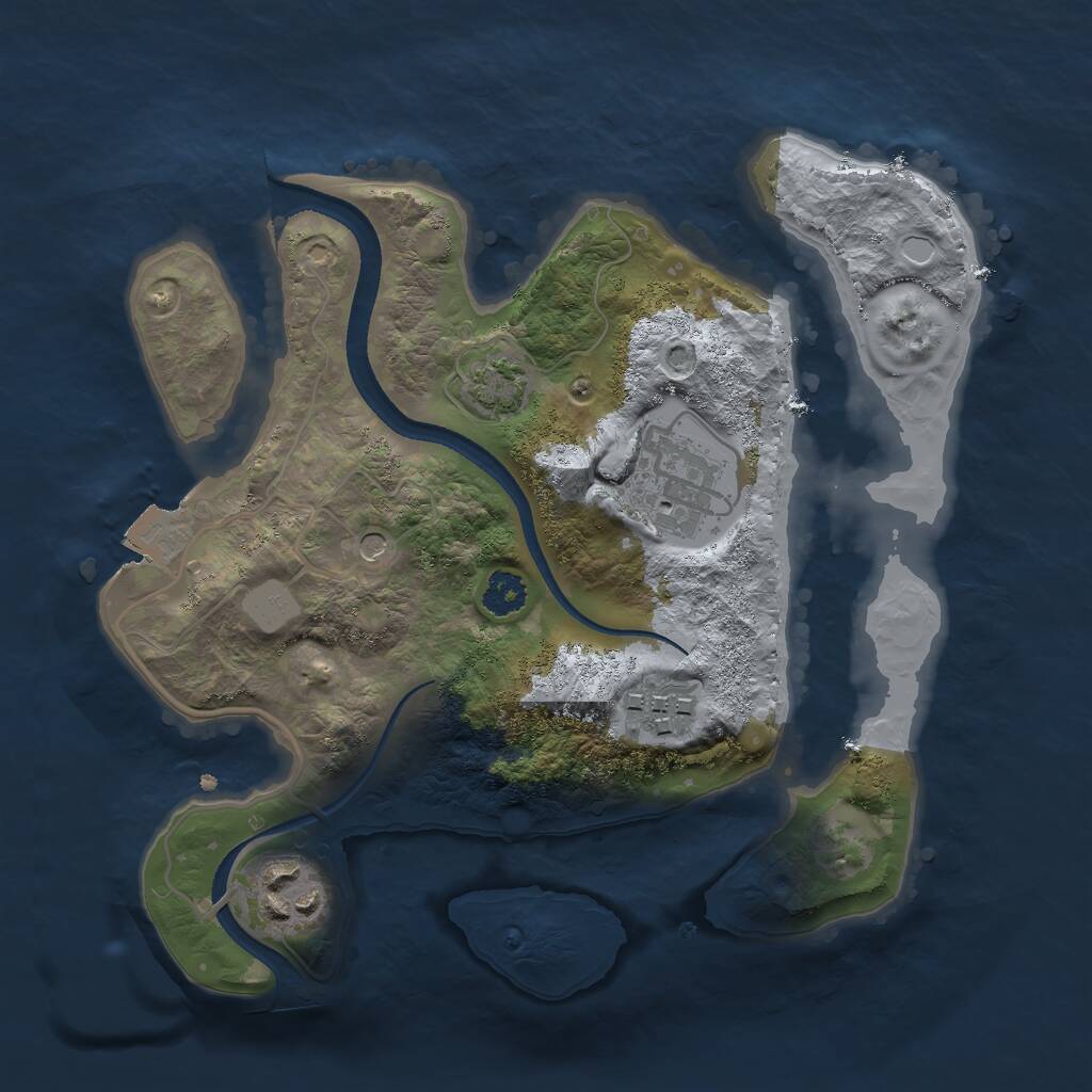 Rust Map: Procedural Map, Size: 2500, Seed: 1868037831, 6 Monuments