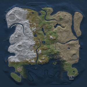 Thumbnail Rust Map: Procedural Map, Size: 4050, Seed: 767339257, 17 Monuments