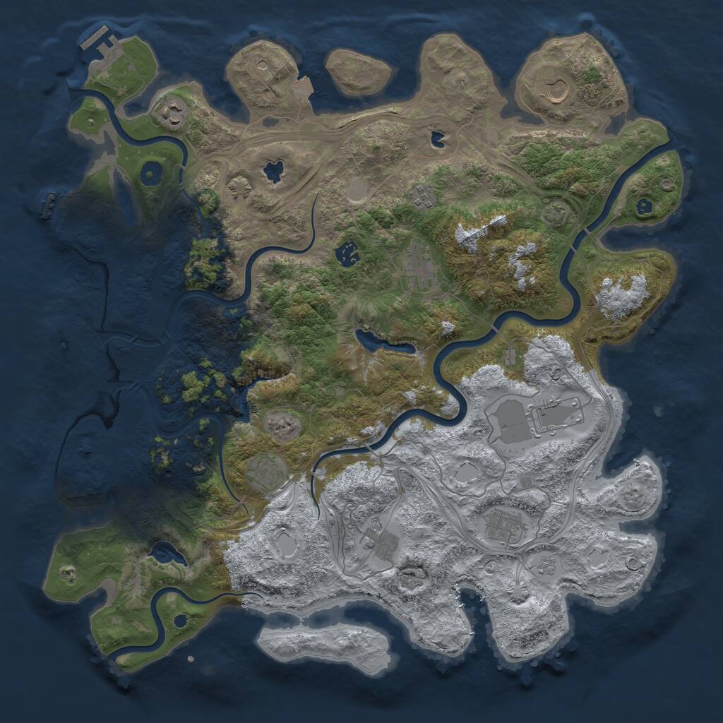 Rust Map: Procedural Map, Size: 4500, Seed: 19981219, 15 Monuments