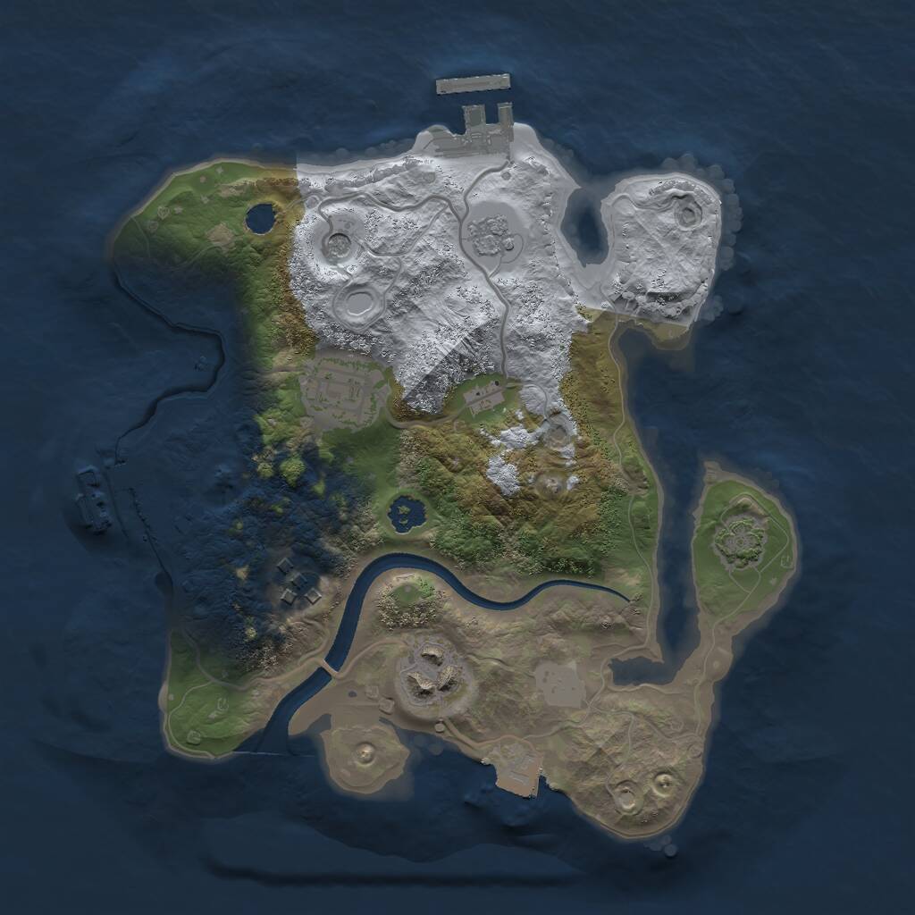 Rust Map: Procedural Map, Size: 2500, Seed: 505454642, 9 Monuments