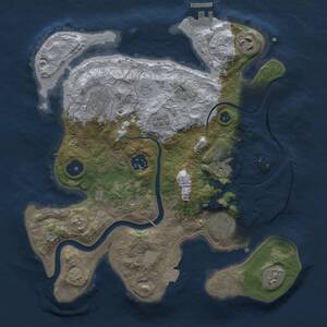 Thumbnail Rust Map: Procedural Map, Size: 3000, Seed: 1897125331, 11 Monuments