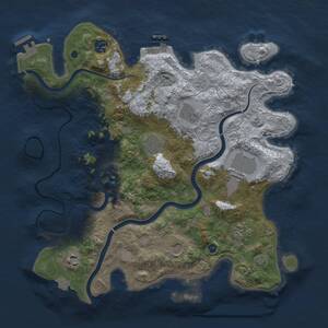 Thumbnail Rust Map: Procedural Map, Size: 3650, Seed: 73289, 14 Monuments