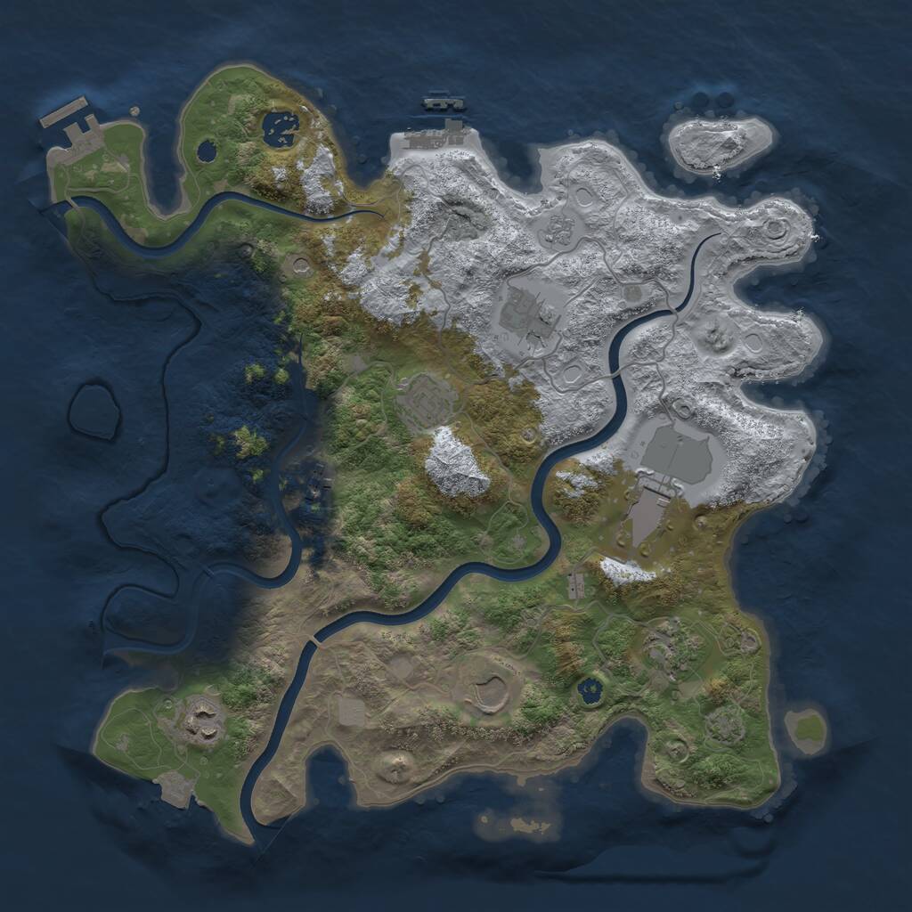 Rust Map: Procedural Map, Size: 3650, Seed: 73289, 14 Monuments