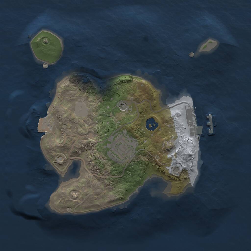 Rust Map: Procedural Map, Size: 2000, Seed: 1870775374, 4 Monuments