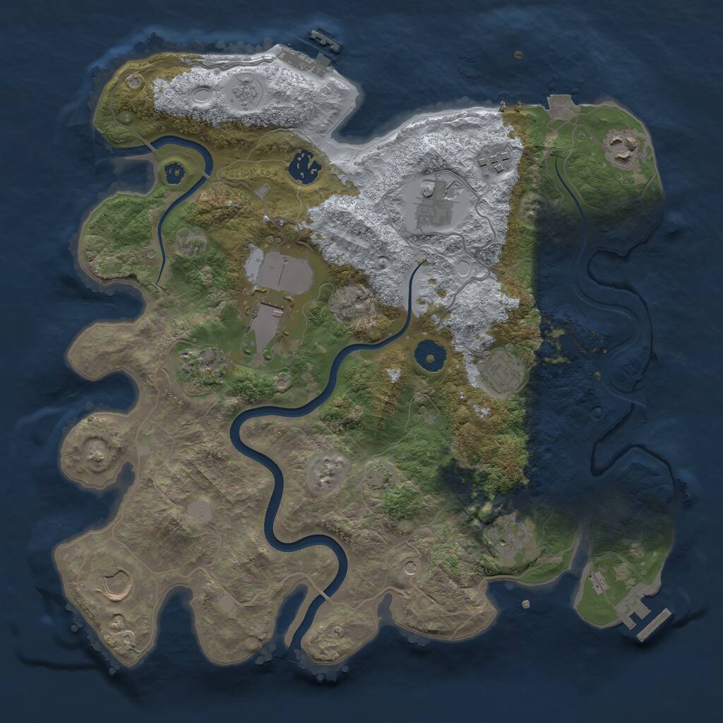 Rust Map: Procedural Map, Size: 3500, Seed: 266859187, 15 Monuments