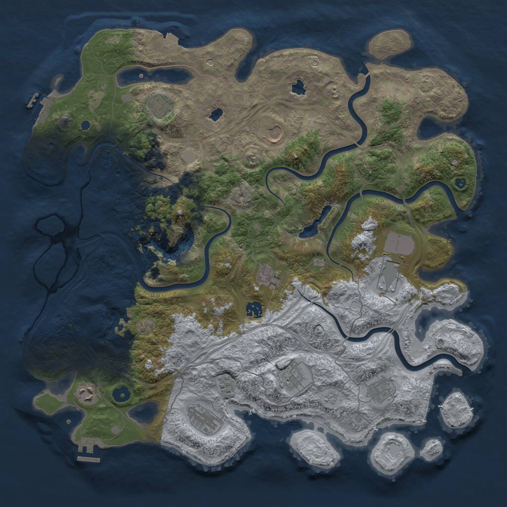 Rust Map: Procedural Map, Size: 4500, Seed: 9981219, 16 Monuments