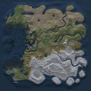 Thumbnail Rust Map: Procedural Map, Size: 4500, Seed: 9981219, 16 Monuments