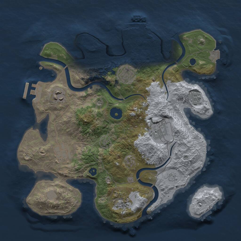 Rust Map: Procedural Map, Size: 3000, Seed: 97990507, 12 Monuments