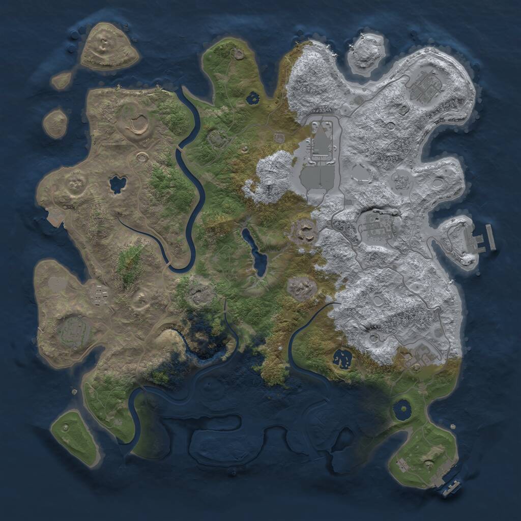 Rust Map: Procedural Map, Size: 4000, Seed: 125095579, 15 Monuments