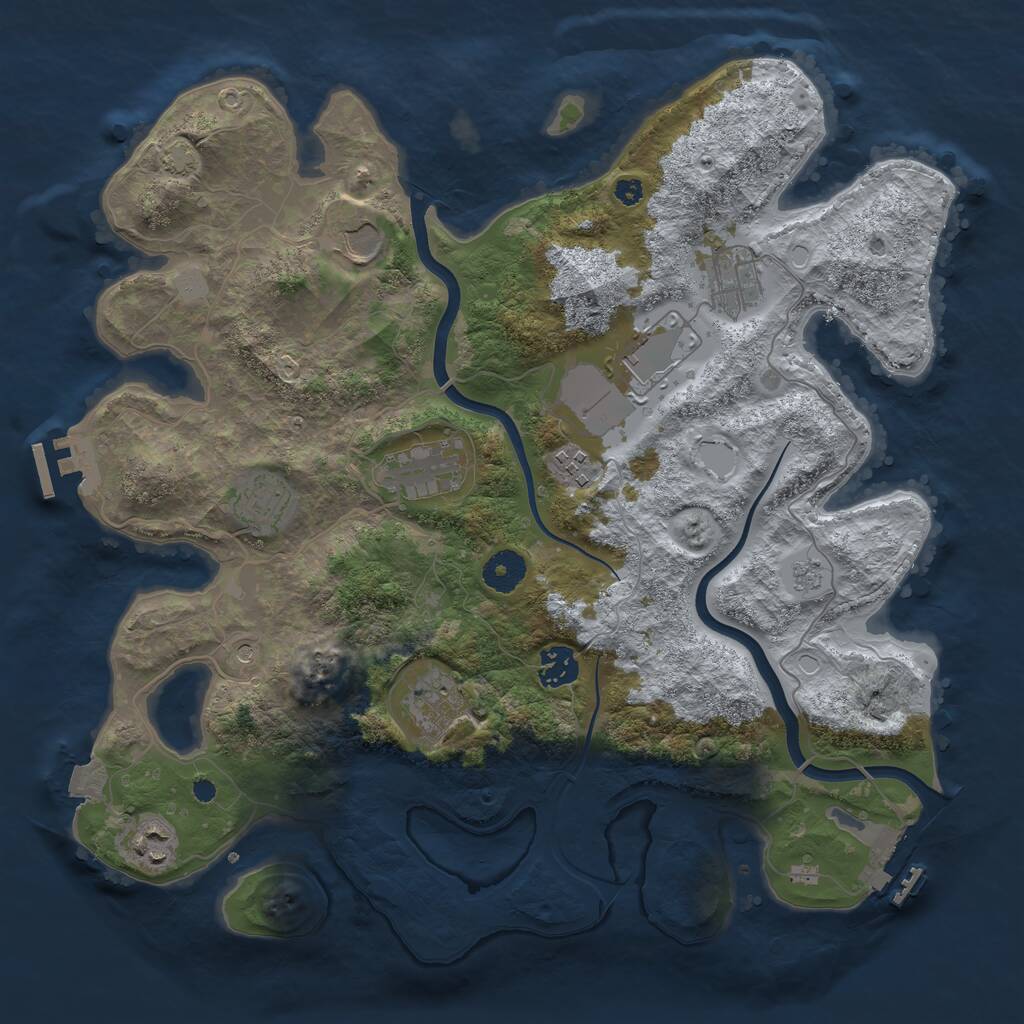 Rust Map: Procedural Map, Size: 3700, Seed: 67438, 15 Monuments