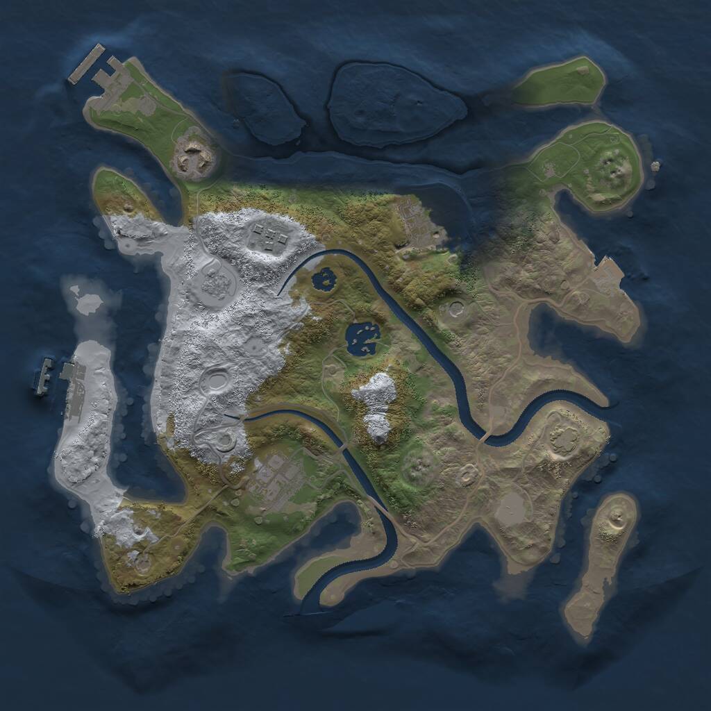 Rust Map: Procedural Map, Size: 3000, Seed: 42097, 11 Monuments