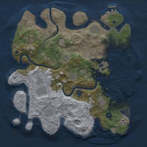 Thumbnail Rust Map: Procedural Map, Size: 3750, Seed: 1375932358, 17 Monuments