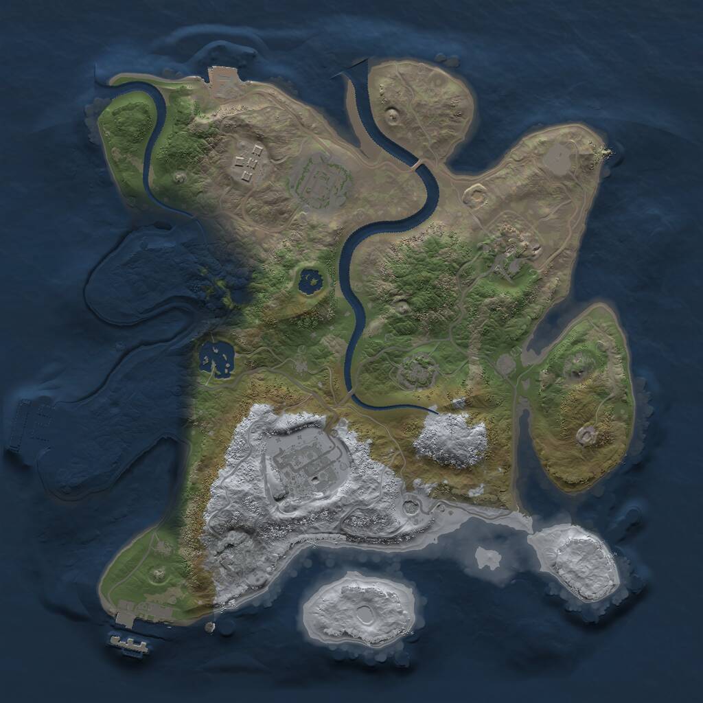 Rust Map: Procedural Map, Size: 2800, Seed: 1676380428, 10 Monuments