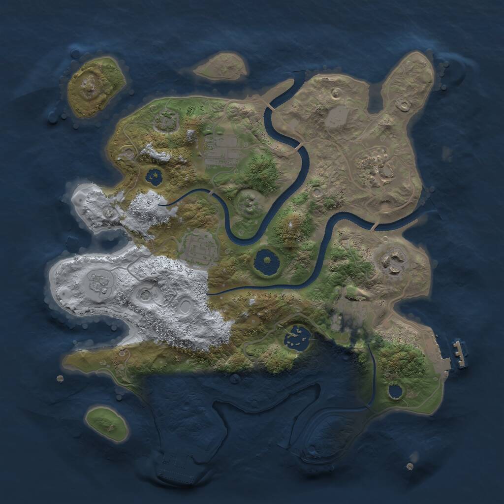 Rust Map: Procedural Map, Size: 3000, Seed: 939765441, 12 Monuments