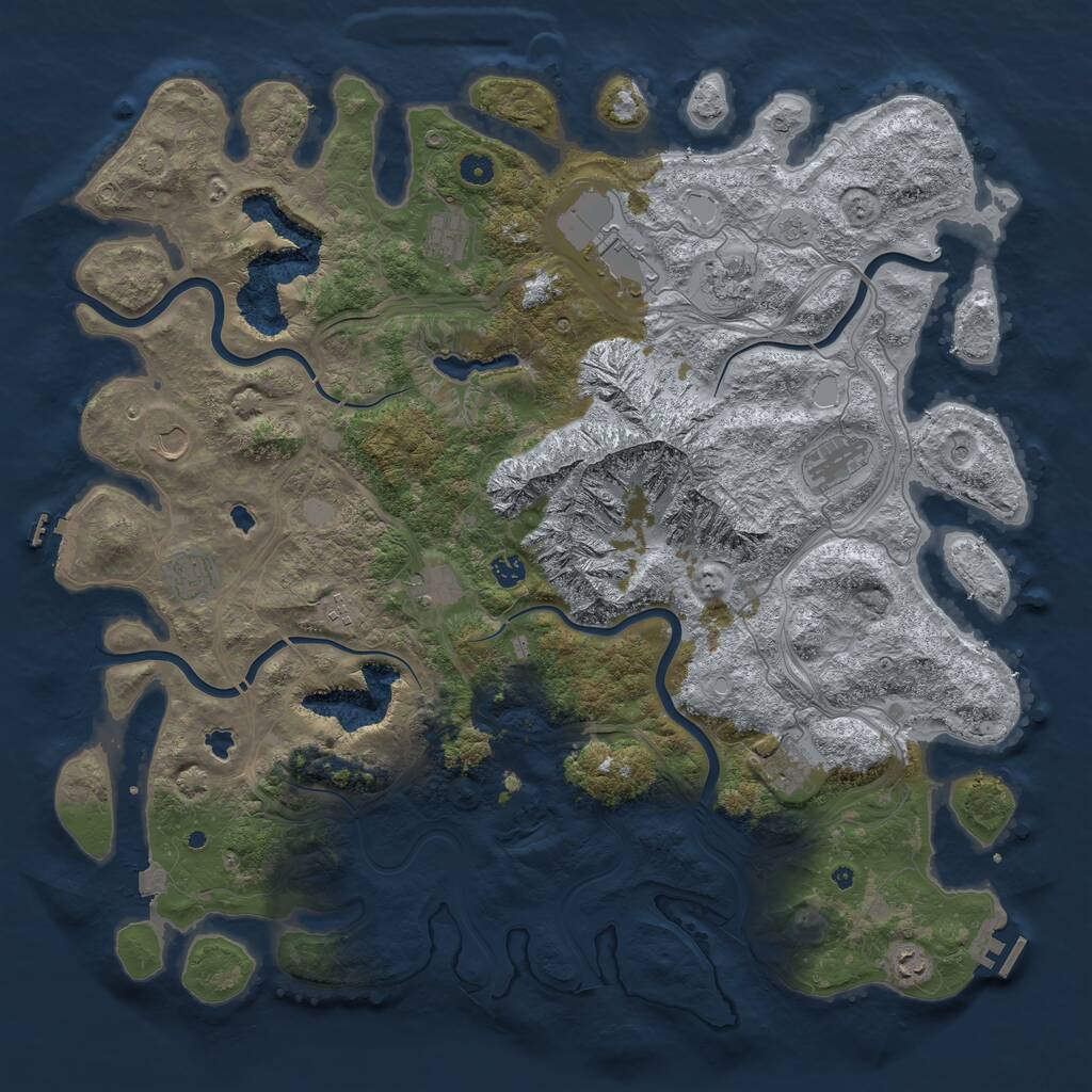 Rust Map: Procedural Map, Size: 5000, Seed: 1544609745, 17 Monuments