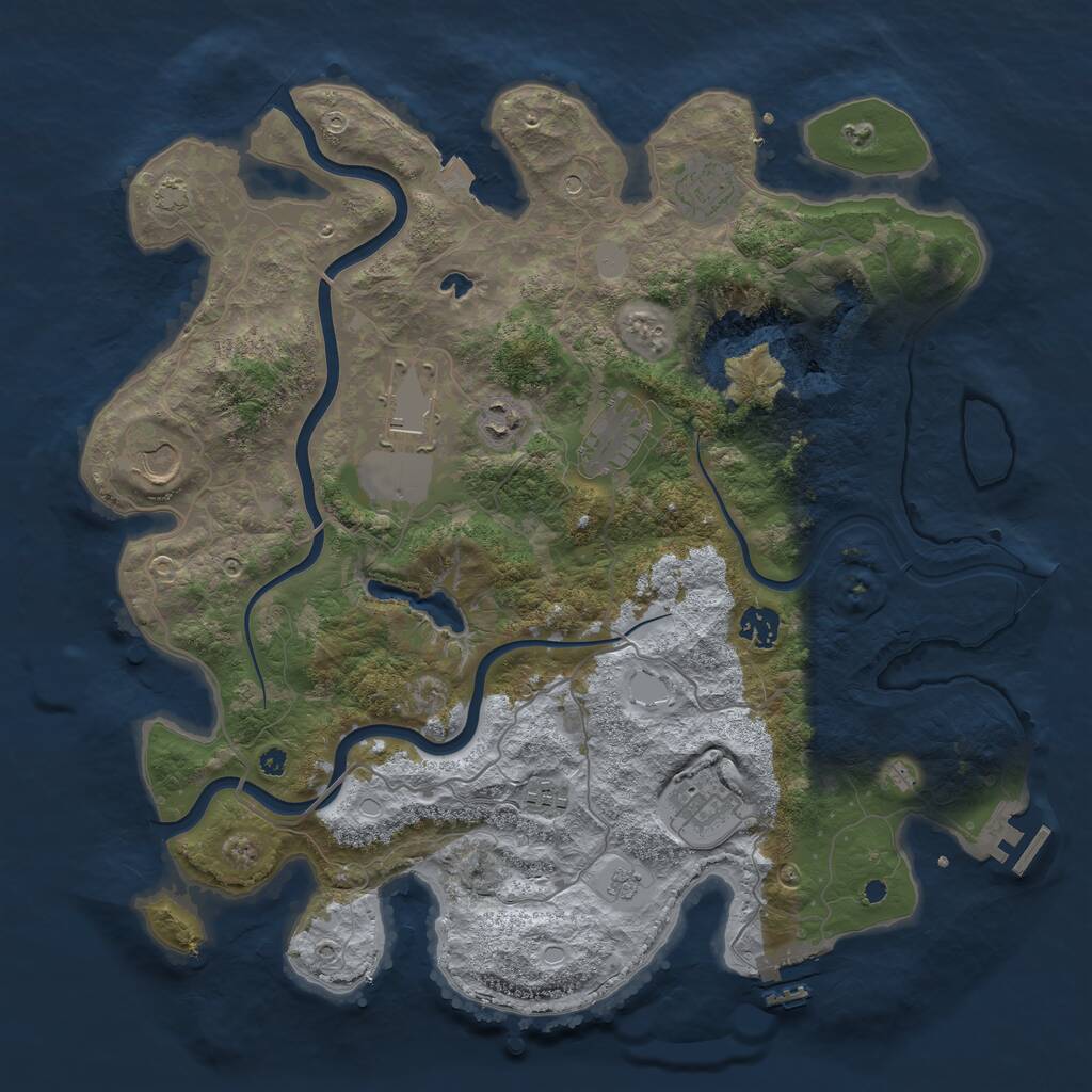 Rust Map: Procedural Map, Size: 4000, Seed: 1194240149, 14 Monuments