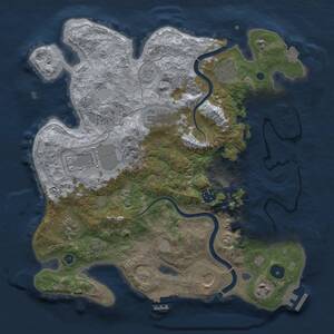 Thumbnail Rust Map: Procedural Map, Size: 3500, Seed: 1996944183, 14 Monuments