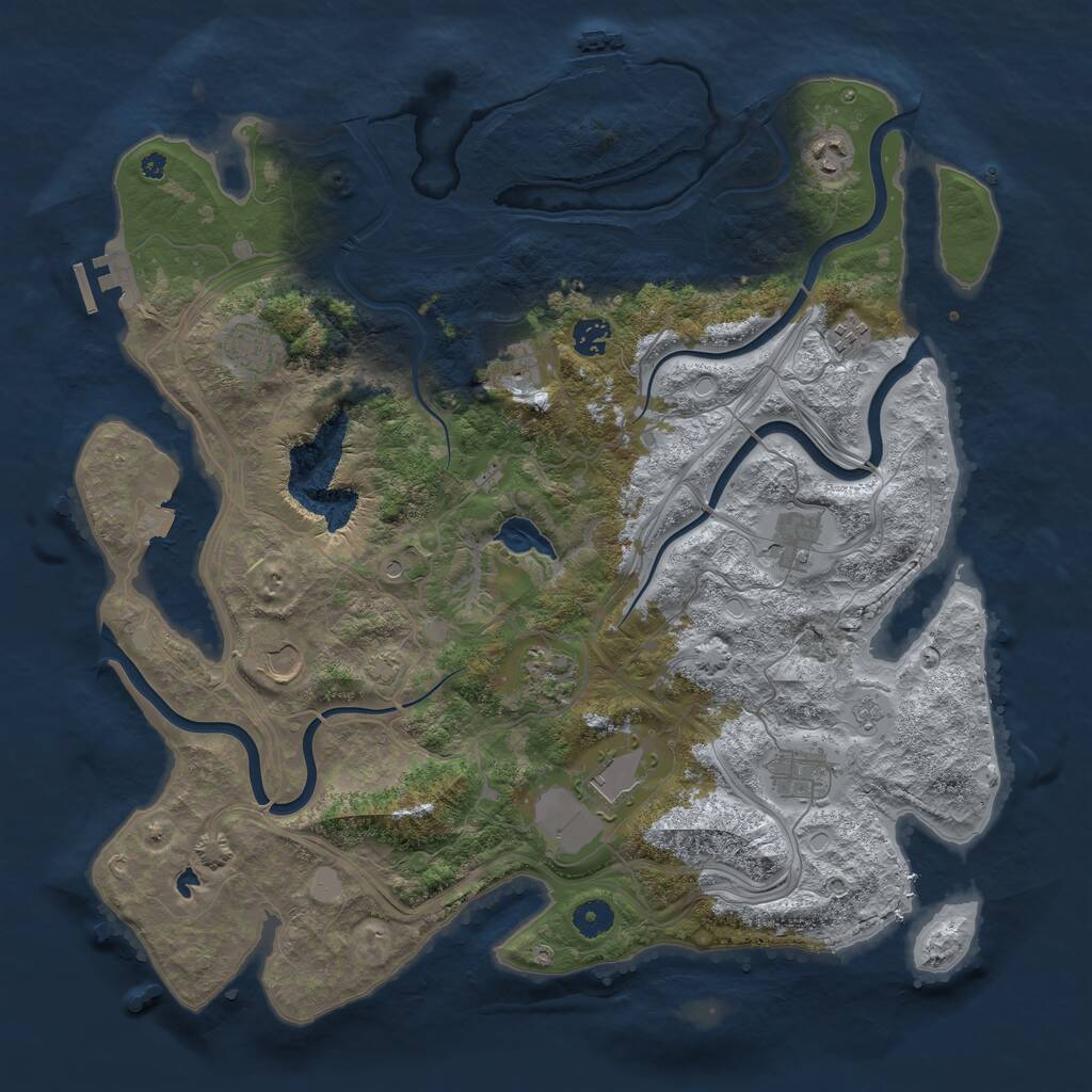 Rust Map: Procedural Map, Size: 4250, Seed: 582751, 16 Monuments