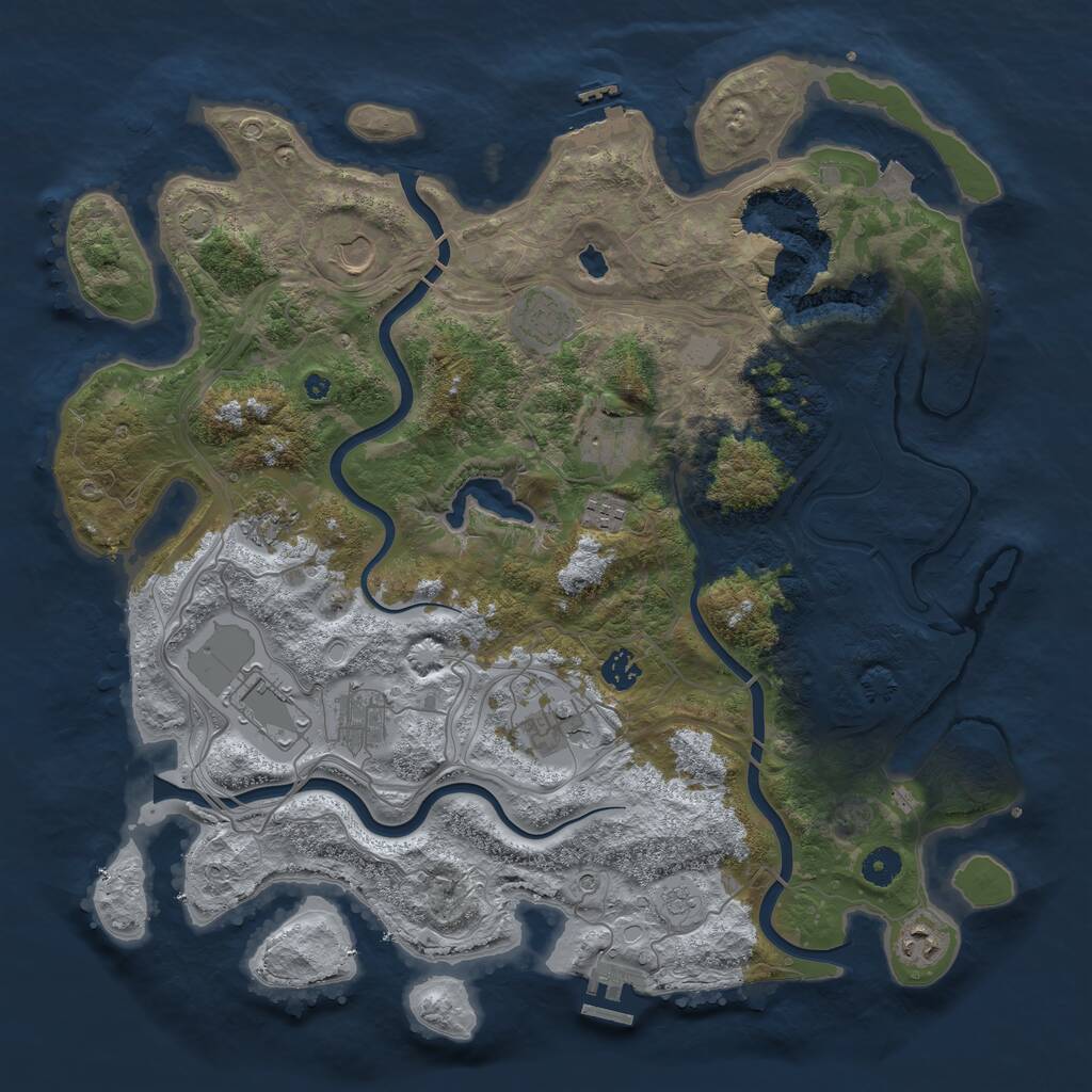 Rust Map: Procedural Map, Size: 4250, Seed: 88888, 16 Monuments